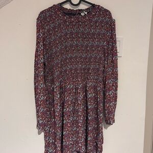 Patrons of Peace Burgundy Floral Midi Dress